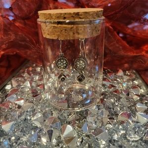 Patricia Locke Silver Tone Drop Earrings with Swarovsky Crystals